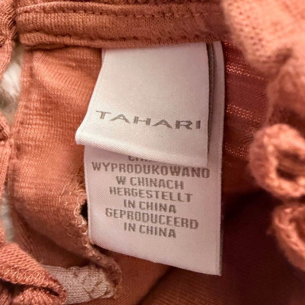 Tahari Baby Girl 18M Smocked Long Sleeve Top Terracotta Orange Ruffle Neck - Picture 6 of 9